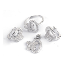 Schmetterling 925 Silber Schmuck Set CZ Micro pflastern Einstellung Schmuck